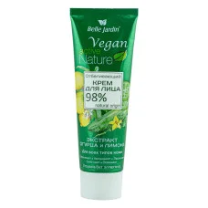 Відбілюючий крем для обличчя з екстрактами огірка і лимона, Vegan Active Nature Belle Jardin